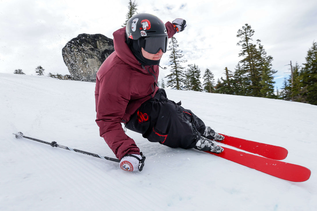 Skiing in Max Reade Apparel snow pants.