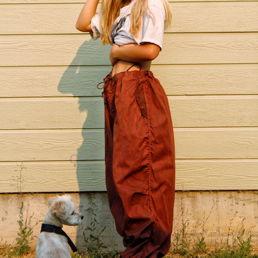 BROWN PARACHUTE PANTS